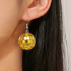 Retro Revival Boogie Nights Disco Ball Earrings - Small round balls earrings set with metallic tiles to create a cool shiny disco ball effect.