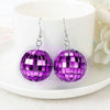 Retro Revival Boogie Nights Disco Ball Earrings - Small round balls earrings set with metallic tiles to create a cool shiny disco ball effect.