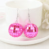 Retro Revival Boogie Nights Disco Ball Earrings - Small round balls earrings set with metallic tiles to create a cool shiny disco ball effect.