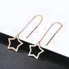 Rihanna Superstar Threader Earrings - A simple five-pointed hollow star attached to a long threader chain.