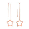 Rihanna Superstar Threader Earrings - A simple five-pointed hollow star attached to a long threader chain.