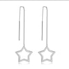 Rihanna Superstar Threader Earrings - A simple five-pointed hollow star attached to a long threader chain.