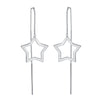 Rihanna Superstar Threader Earrings - A simple five-pointed hollow star attached to a long threader chain.