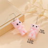Selina Flocked Velvet Kitten Drop Earrings - Adorable little fuzzy humanoid kitty cat charms suspended from a French hook, available in your choice of grey, white, or pink.