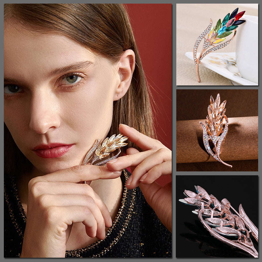 Sitaria Crystal Straight Grain Brooch