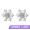 Snow Queen I Jewellery Set - Classic - A delicate snowflake-themed set of necklace and earrings, featuring snowflakes formed from silver branches around a single central crystal in the middle.