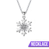 Snow Queen I Jewellery Set - Classic - A delicate snowflake-themed set of necklace and earrings, featuring snowflakes formed from silver branches around a single central crystal in the middle.