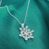 The Snow Queen II Jewellery Set - Crystal Tipped - A delicate snowflake-themed set of necklace and earrings, featuring snowflakes formed from textured silver with crystals set into the centre and tips.