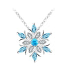 The Snow Queen II Jewellery Set - A beautiful snowflake pendant and earrings with blue topaz and white quartz stones.