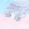 The Snow Queen III Jewellery Set  - Blue Topaz - A beautiful snowflake pendant and earrings with blue topaz and white quartz stones.