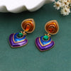 Tamla Multi-Colour Enamel Clip Earrings - Vibrant, colourful clip- on earrings created from two teardrop shapes attached back to back, available in two bright colour palettes.