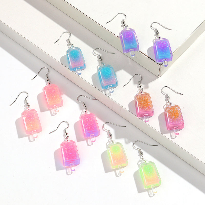 Teenytopia Glitterpop Popsicle Earrings - Adorable miniaturised resin ice pops, filled with vibrant colourful liquid and glitter.