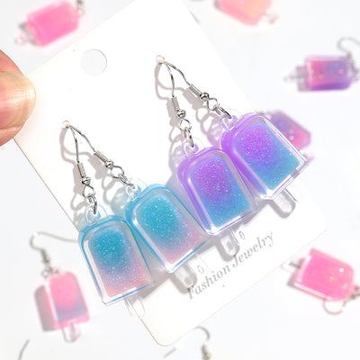Teenytopia Glitterpop Popsicle Earrings - Adorable miniaturised resin ice pops, filled with vibrant colourful liquid and glitter.
