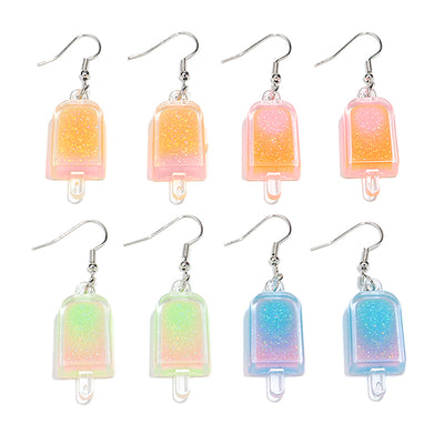 Teenytopia Glitterpop Popsicle Earrings - Adorable miniaturised resin ice pops, filled with vibrant colourful liquid and glitter.