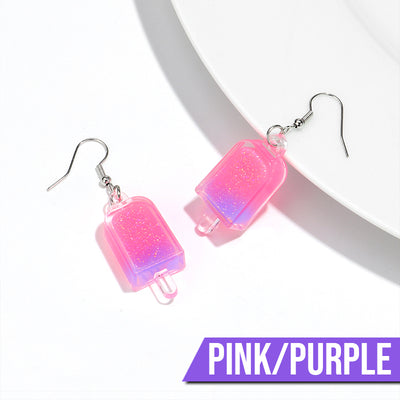 Teenytopia Glitterpop Popsicle Earrings - Adorable miniaturised resin ice pops, filled with vibrant colourful liquid and glitter.