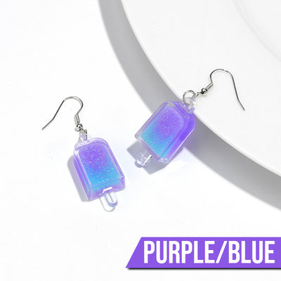 Teenytopia Glitterpop Popsicle Earrings - Adorable miniaturised resin ice pops, filled with vibrant colourful liquid and glitter.