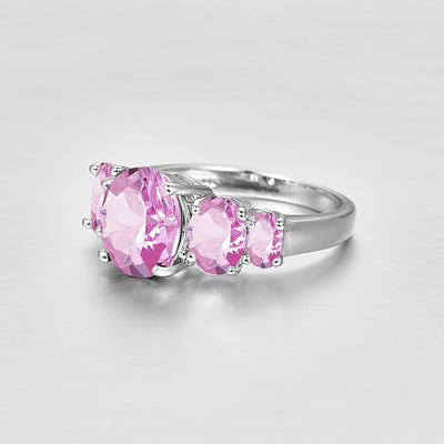 The Fashionista's Ring - A lovely 5-stone silver ring with large crystals in an assortment of lovely colours.