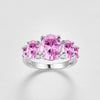 The Fashionista's Ring - A lovely 5-stone silver ring with large crystals in an assortment of lovely colours.