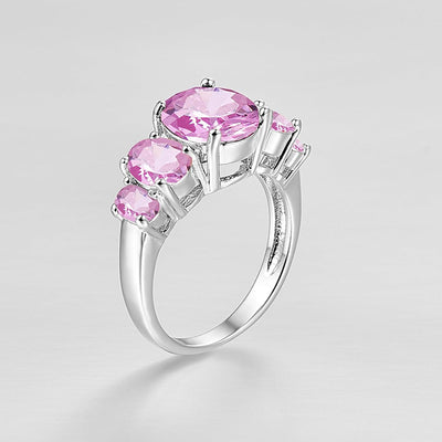 The Fashionista's Ring - A lovely 5-stone silver ring with large crystals in an assortment of lovely colours.