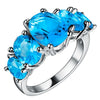 The Fashionista's Ring - A lovely 5-stone silver ring with large crystals in an assortment of lovely colours.