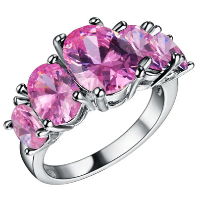 The Fashionista's Ring - A lovely 5-stone silver ring with large crystals in an assortment of lovely colours.