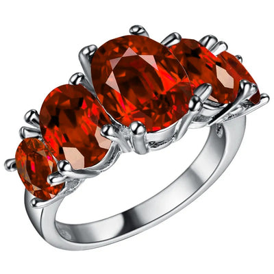 The Fashionista's Ring - A lovely 5-stone silver ring with large crystals in an assortment of lovely colours.