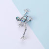 The Tropicana Poloka Frog Brooch - A beautiful silver-toned zinc alloy frog brooch adorned with crystals and polished paua shell.