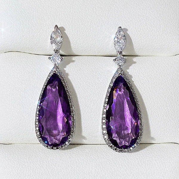 Verona Teardrop Crystal Drop Earrings