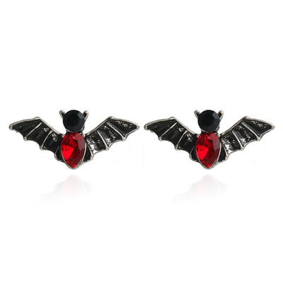 Wednesday II Bat Stud Earrings - Adorable gothic stud earrings shaped like an itty bitty bat, studded with gorgeous crystals.