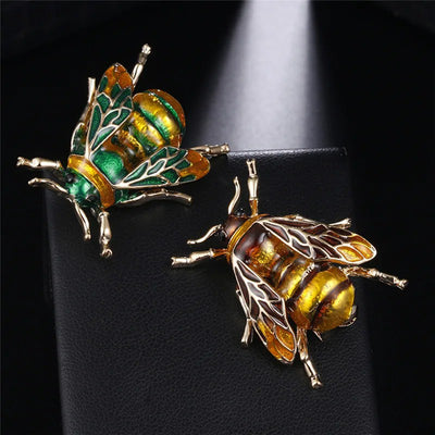 Buzzy Wuzzy Bumblebee Brooch - A cute stylised enamel bumblebee brooch, available in six different colour palettes.