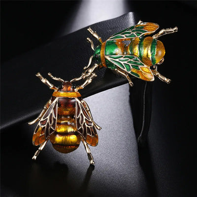 Buzzy Wuzzy Bumblebee Brooch - A cute stylised enamel bumblebee brooch, available in six different colour palettes.