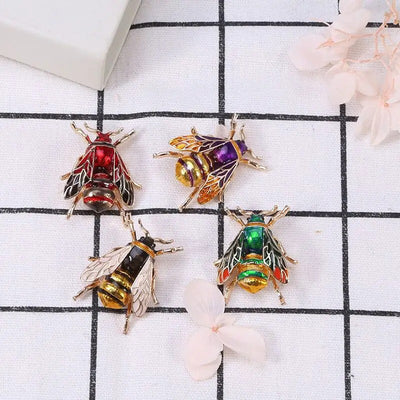 Buzzy Wuzzy Bumblebee Brooch - A cute stylised enamel bumblebee brooch, available in six different colour palettes.
