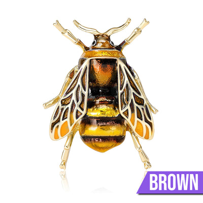 Buzzy Wuzzy Bumblebee Brooch - A cute stylised enamel bumblebee brooch, available in six different colour palettes.