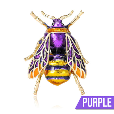 Buzzy Wuzzy Bumblebee Brooch - A cute stylised enamel bumblebee brooch, available in six different colour palettes.