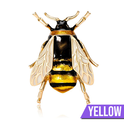 Buzzy Wuzzy Bumblebee Brooch - A cute stylised enamel bumblebee brooch, available in six different colour palettes.