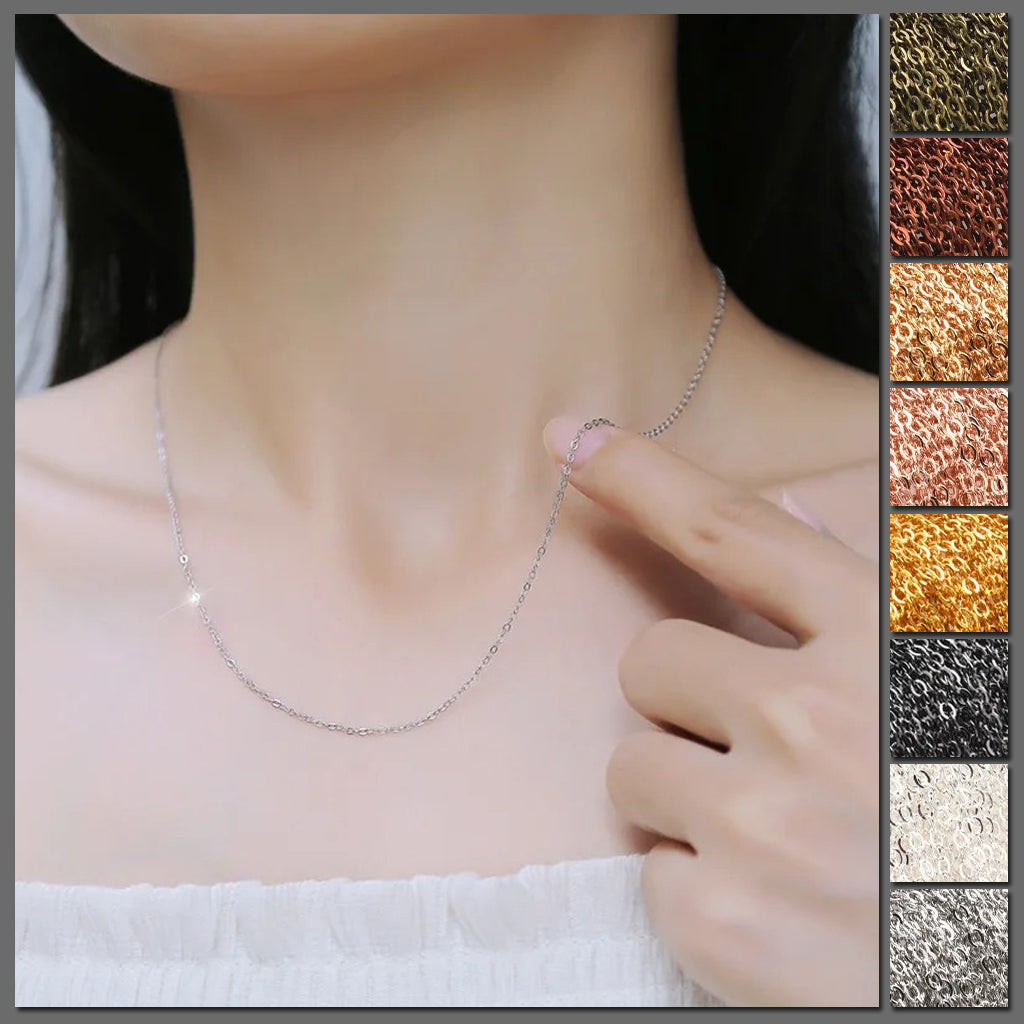 Cheeky Crafter Custom Chain - A simple fine link chain available in an assortment of different shades of silver, gold, bronze, copper, and black.