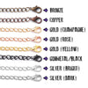 Cheeky Crafter Custom Chain - A simple fine link chain available in an assortment of different shades of silver, gold, bronze, copper, and black.