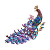 The Juno Crystal Peacock Brooch - A lovely stylized peacock brooch featuring glossy enamel paint and sparkling crystals.