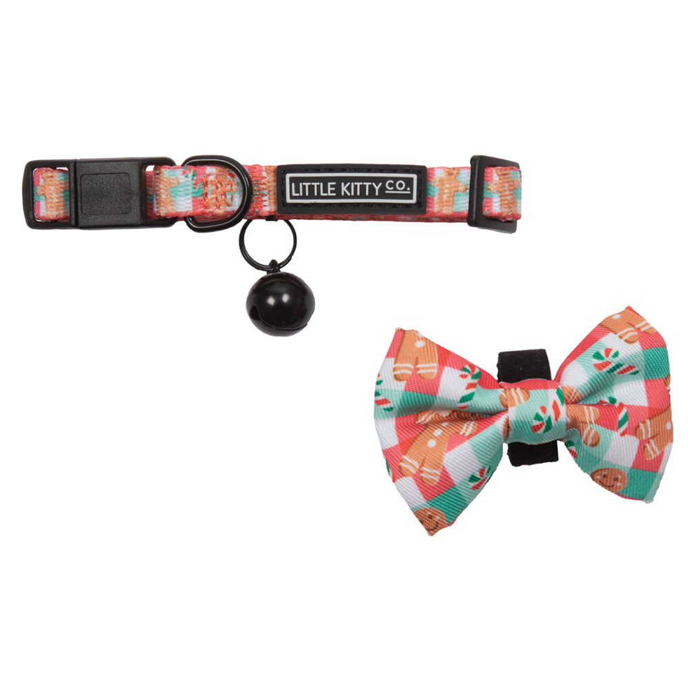 Little Kitty Co. Cat Collar & Bow Tie - Christmas Gingerbread is a limited edition Christmas design released for Christmas 2023, available in collar and bow tie only. 