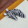 Majestic Zebra Oversized Brooch - An impressively large brooch crafted to look like the head and neck of a zebra in a relaxed pose.