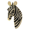Majestic Zebra Oversized Brooch - An impressively large brooch crafted to look like the head and neck of a zebra in a relaxed pose.