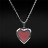 Retro Revival Moody Blues II Thermochromic Locket - A cute silver-coloured, heart-shaped locket set with a thermochromic acrylic stone that changes colour depending on the wearer's body temperature.