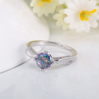 Celestial Elegance Jewellery Set - A lovely classic jewellery set with zircons and rainbow coloured mystic topaz.