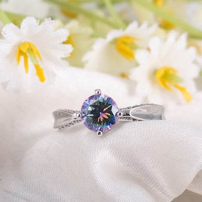 Celestial Elegance Jewellery Set - A lovely classic jewellery set with zircons and rainbow coloured mystic topaz.