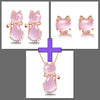 The Bastet Set - An adorable rose quartz/pink opal cat themed jewellery set.