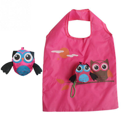Tiny Wisey Purse Totes - An assortment of owl themed reusable shopping bags in bright colours.
