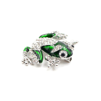 Cute Critters Brooch - Froggie - An adorable green frog with gold or silver accents.