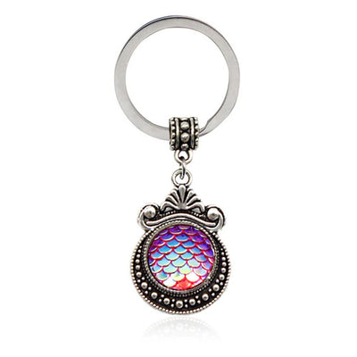 The Nereid's Heart Keyring - A lovely iridescent scaled key chain.