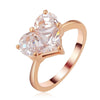 Pure Love Cocktail Ring - A simple rose gold band with a large clear crystal heart.