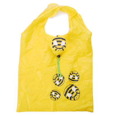Buzzy Wuzzy Purse Tote - Bright yellow reusable shopping bag that folds down into a cute bumble bee
